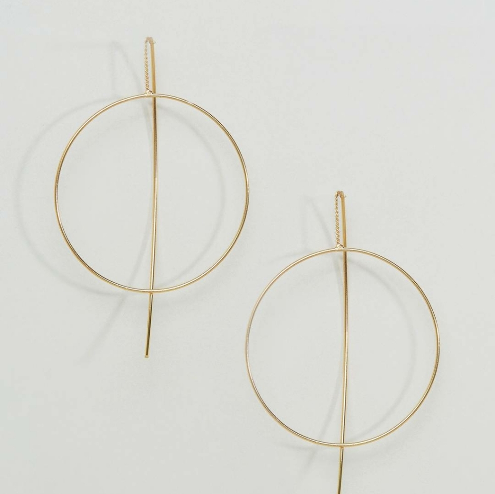 Hoop & Line Threader Earrings